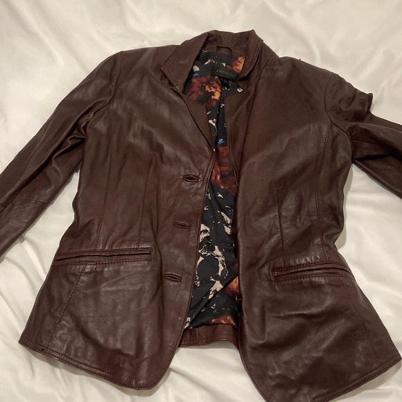 Maroon leather blazer for sale - Picture 1 of 4